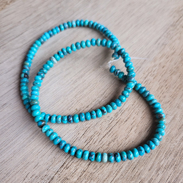 Kingman Turquoise Rondelle Beads